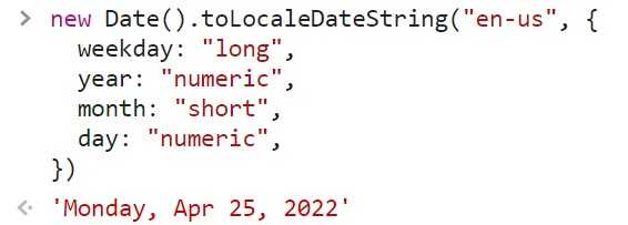 Customize date toLocaleDateString